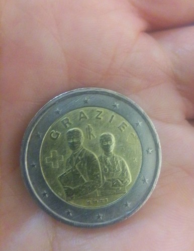 Moneta euro grazie - euro, 2021