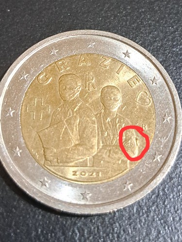 Errore conio moneta euro - di,